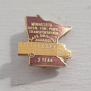 Minnesota School Bus Driver Vintage Safety Award Lapel Pin